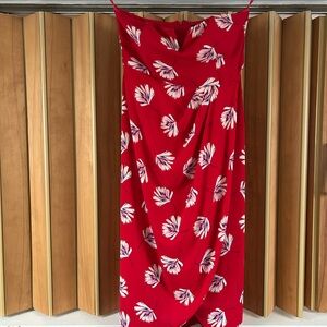 Express Red Floral High Low Dress